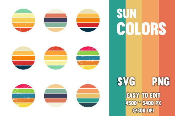Vintage and Retro Sunset Circles: A Designer's Review